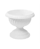 Novelty Outdoor Grecian Urn Planter Flower Pot, White, 18"