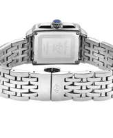 GV2 by Gevril Women's Padova Gemstone Swiss Quartz Diamond Accent Silver-Tone Stainless Steel Bracelet Watch 27mm x 30mm