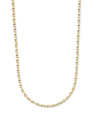 Elongated Box Link Chain Necklace Collection In 14k Gold