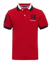 Tommy Hilfiger Toddler and Little Boys Striped Collar Embroidered Matt Polo