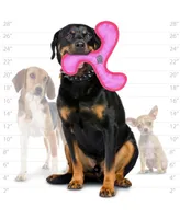 DuraForce Boomerang Tiger Pink-Pink, Durable Plush Squeaky Dog Toy