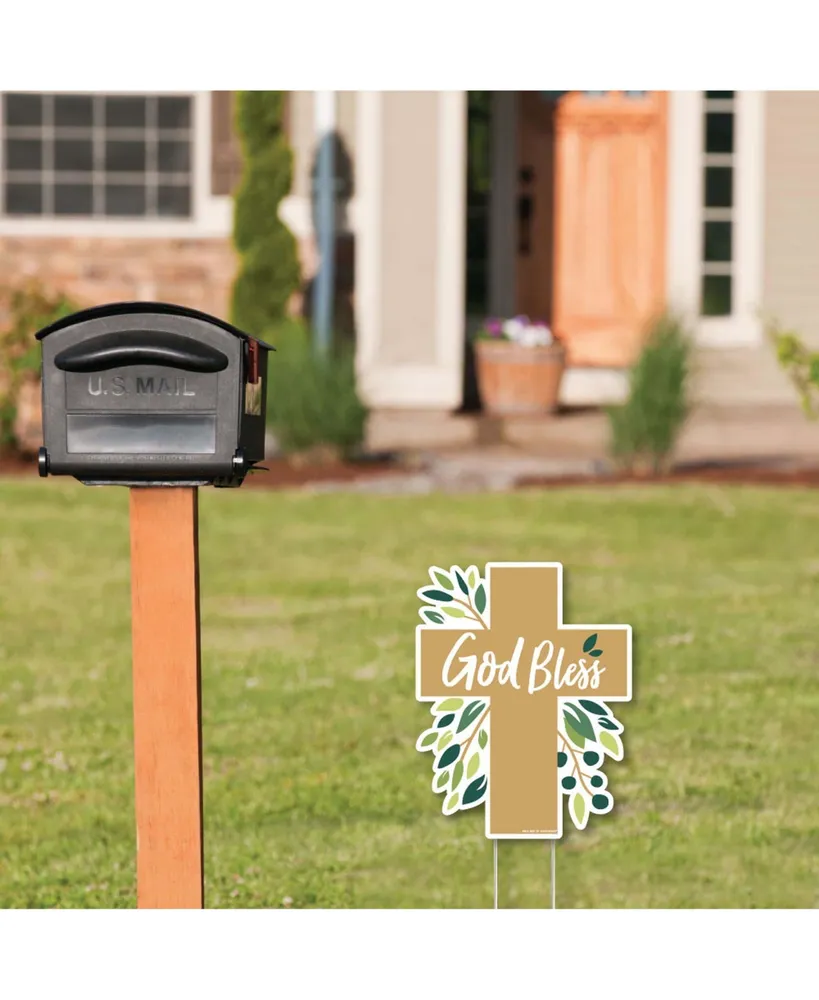 Elegant Cross - Outdoor Lawn Sign - Religious Party Yard Sign - 1 Pc