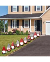 Big Dot of Happiness Christmas Gnomes - Lawn Decorations - Outdoor Holiday Party Yard Decor - 10 Pc