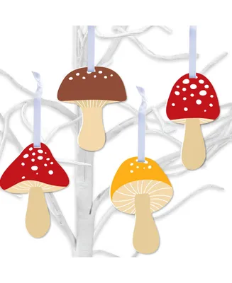 Wild Mushrooms - Red Toadstool Decorations - Tree Ornaments - Set of 12