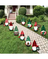 Big Dot of Happiness Red and Green Holiday Gnomes Lawn Outdoor Christmas Party Yard Decorations 10 Pc