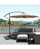 Westintrends 10 ft Outdoor Patio Cantilever Umbrella with Weight Base