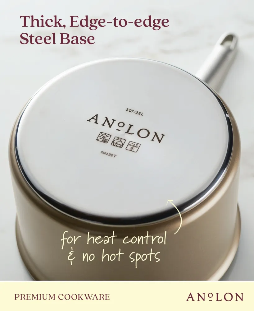 Anolon Ascend Hard Anodized Aluminum Non-Stick 3-Quart Saucepan with Lid