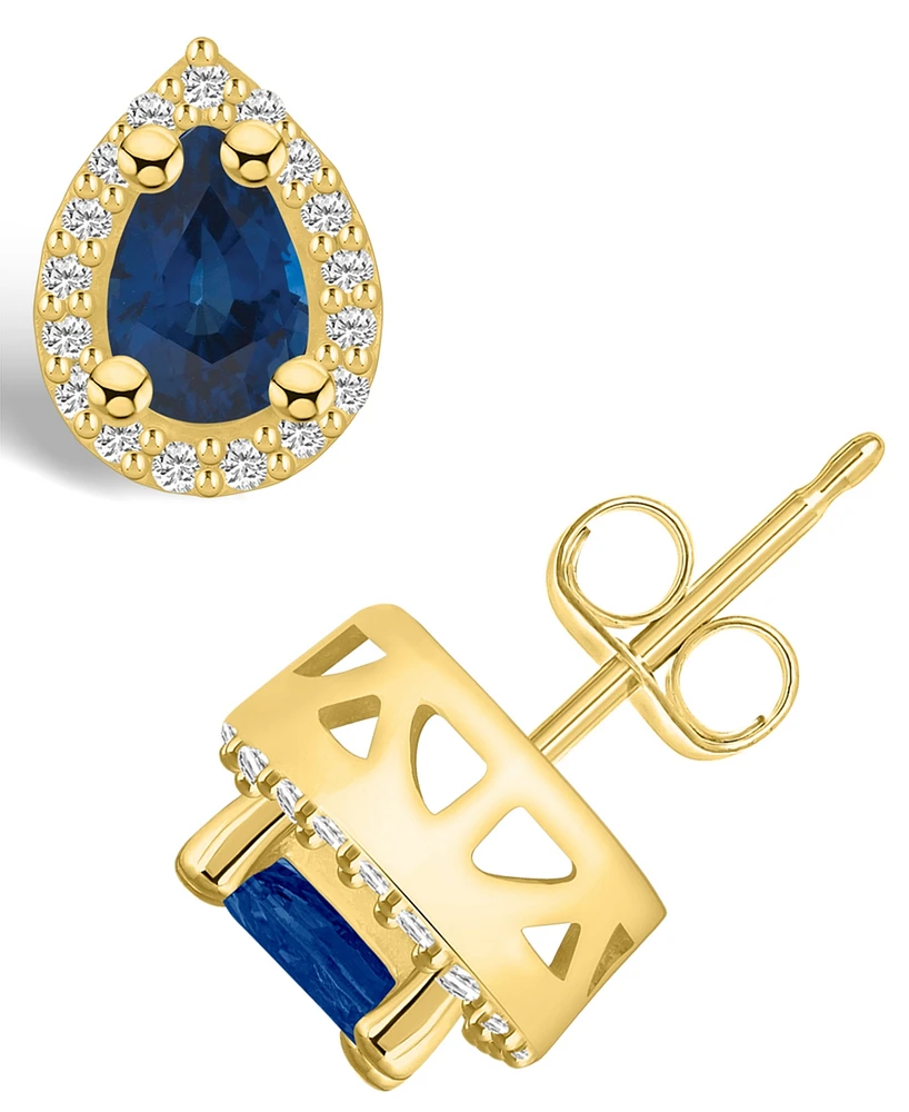 Macy's Sapphire ( Ct. t.w.) and Diamond (/ Halo Stud Earrings