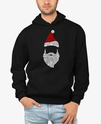 La Pop Art Men's Santa Claus Word Hooded Sweatshirt
