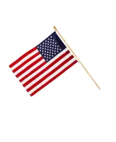 Evergreen American Flag with Wooden Flag Pole Bracket Kit