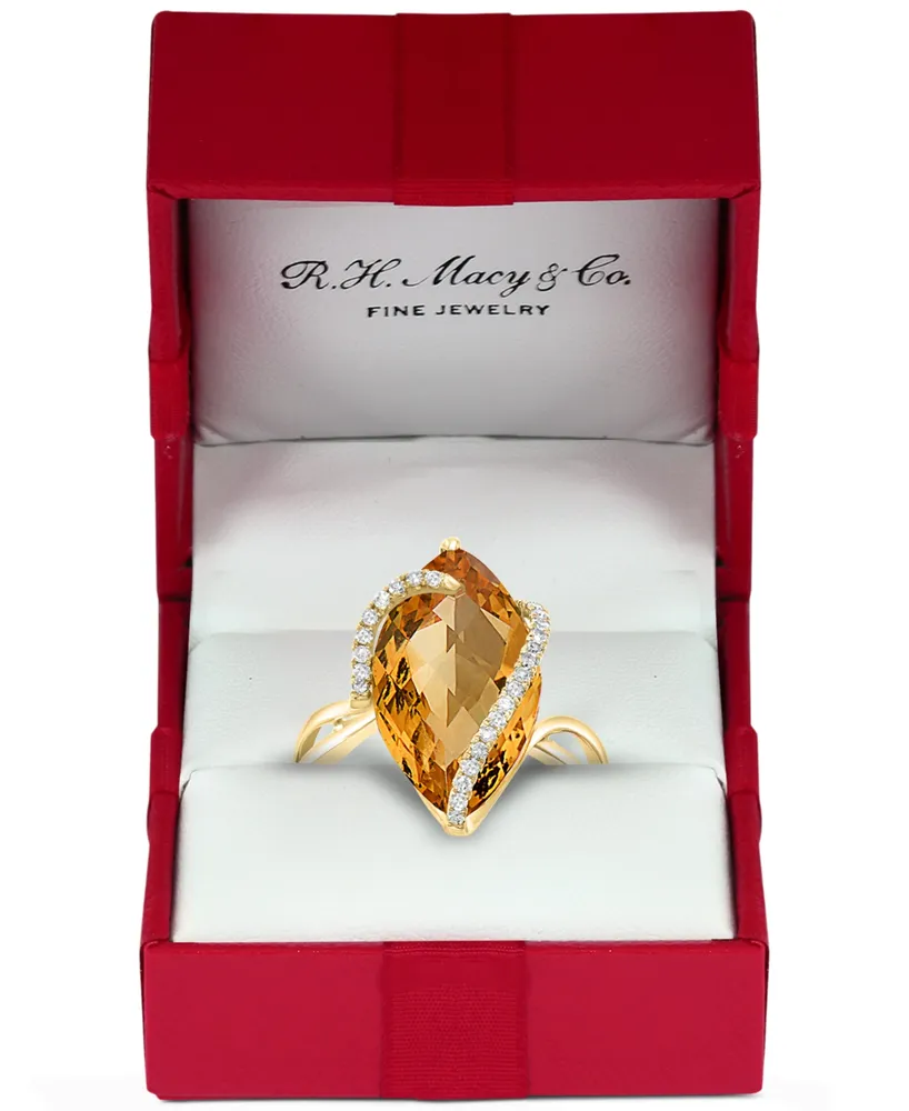 Sunset by Effy Marquise-Cut Pink Amethyst (6-7/8 ct. t.w.) and Diamond (1/8 Wrap Ring 14k Gold (Also Citrine & London Blue Topaz)