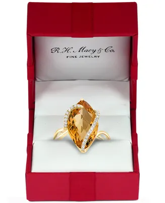 Sunset by Effy Marquise-Cut Pink Amethyst (6-7/8 ct. t.w.) and Diamond (1/8 Wrap Ring 14k Gold (Also Citrine & London Blue Topaz)