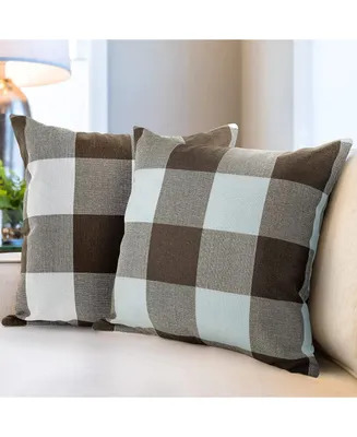 Zulay Kitchen 2 Pack Buffalo Plaid Throw Pillow Outdoor & Indoor Covers 16x16 inches