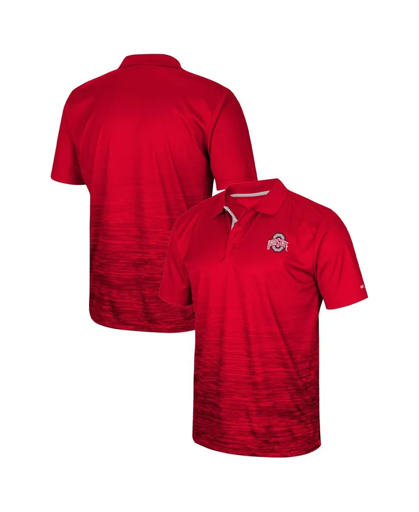 Ohio State Buckeyes Peter Millar Jubilee Stripe Performance Polo - Scarlet