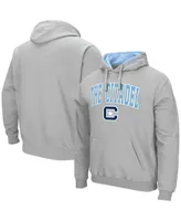 Men's Colosseum Gray Citadel Bulldogs Arch & Logo Pullover Hoodie