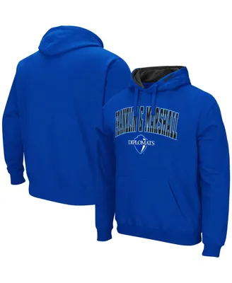 Men's Colosseum Blue Franklin & Marshall Diplomats Arch Logo Pullover Hoodie