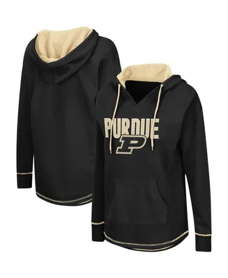 Women's Colosseum Black Purdue Boilermakers Tunic Pullover Hoodie