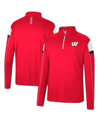 Men's Colosseum Red Wisconsin Badgers Golf Match Quarter-Zip Windshirt