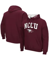 Men's Colosseum Maroon North Carolina Central Eagles Arch & Logo Pullover Hoodie