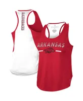 Women's Colosseum Cardinal Arkansas Razorbacks Sachs 2-Hit Scoop Neck Racerback Tank Top