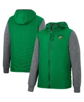 Men's Colosseum Green, Charcoal Oregon Ducks Course Herringbone Full-Zip Hoodie