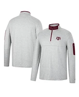 Men's Colosseum Heathered Gray, Maroon Texas A&M Aggies Country Club Windshirt Quarter-Zip Jacket