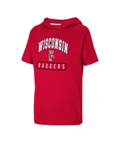 Big Boys Colosseum Heather Red Wisconsin Badgers Varsity Hooded T-shirt