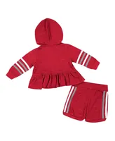 Girls Infant Colosseum Crimson Oklahoma Sooners Spoonful Full-Zip Hoodie and Shorts Set