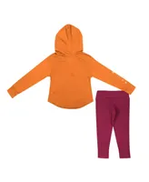 Toddler Girls Colosseum Orange, Maroon Virginia Tech Hokies Most Delightful Way Long Sleeve Hoodie T-shirt and Leggings Set