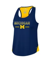 Women's Colosseum Navy Michigan Wolverines Sachs 2-Hit Scoop Neck Racerback Tank Top