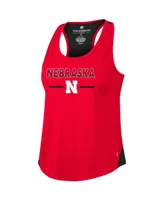 Women's Colosseum Scarlet Nebraska Huskers Sachs 2-Hit Scoop Neck Racerback Tank Top