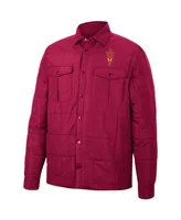 Men's Colosseum Maroon Arizona State Sun Devils Detonate Quilted Full-Snap Jacket