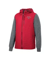 Men's Colosseum Scarlet Ohio State Buckeyes Course Herringbone Full-Zip Hoodie