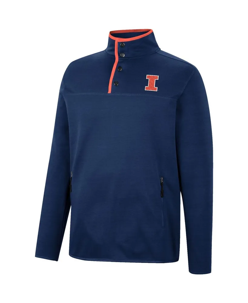 Men's Colosseum Navy Illinois Fighting Illini Rebound Quarter-Snap Jacket