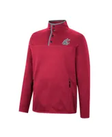 Men's Colosseum Crimson Washington State Cougars Rebound Quarter-Snap Jacket