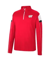 Men's Colosseum Red Wisconsin Badgers Golf Match Quarter-Zip Windshirt