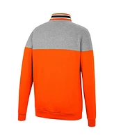 Men's Colosseum Heathered Gray, Orange Oklahoma State Cowboys Be the Ball Quarter-Zip Top