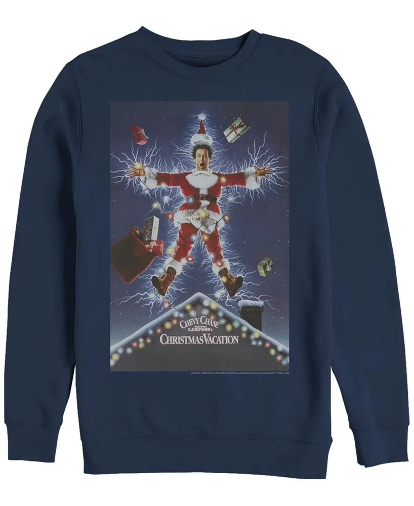 Fifth Sun Men's National Lampoon Christmas Vacation Poster Crew Fleece Pullover