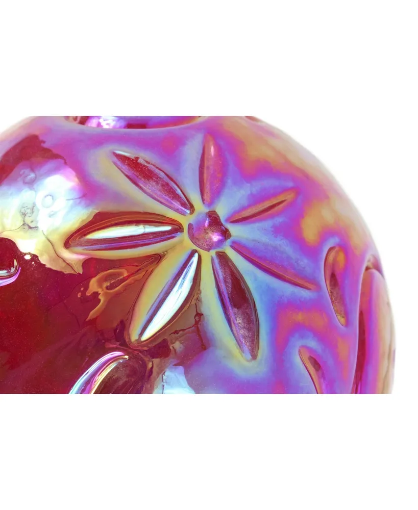 Gardener's Select GSA14BFG04 Red Flower Glass Gazing Globe, 10