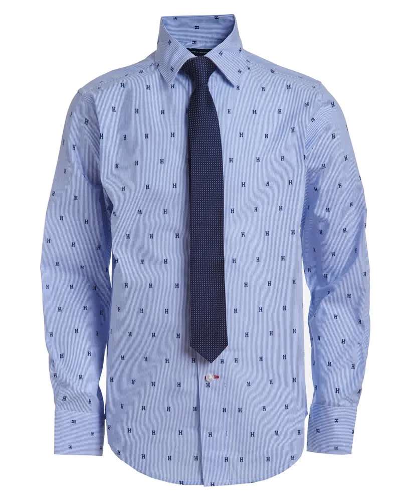 Tommy Hilfiger 2-Pc. All-Over Dot Print Shirt & Tie Set, Big Boys