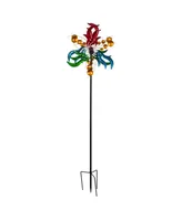 Evergreen 84" Wind Powered Lighted Wind Spinner, Circles & Waves