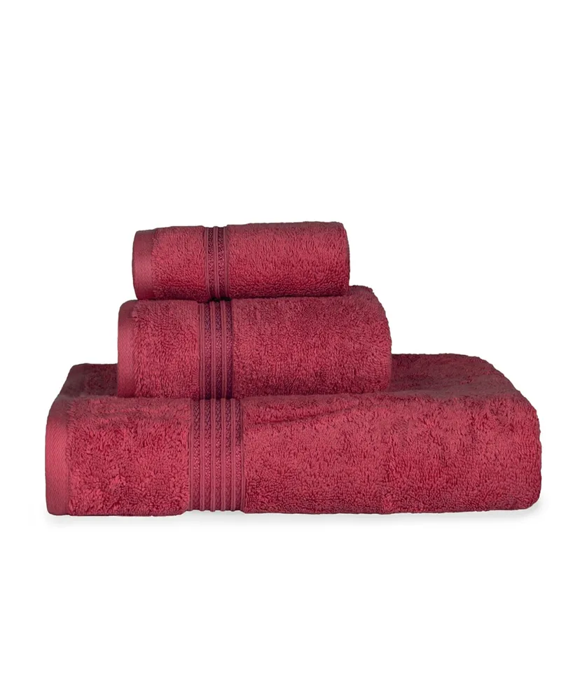 Superior Solid Quick Drying Absorbent 3 Piece Egyptian Cotton Assorted Towel Set