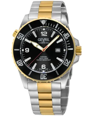 Gevril Men's Canal Street Swiss Automatic Two-Tone Ss Ipyg Stainless Steel Bracelet Watch 46mm
