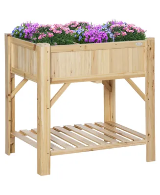 Raised Garden Bed, 6 Grid, 31" x 23" Storage Shelf for Vegetables