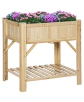 Raised Garden Bed, 6 Grid, 31" x 23" Storage Shelf for Vegetables