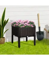 Outsunny Raised Flower Bed Vegetable Herb Planter Lightweight
