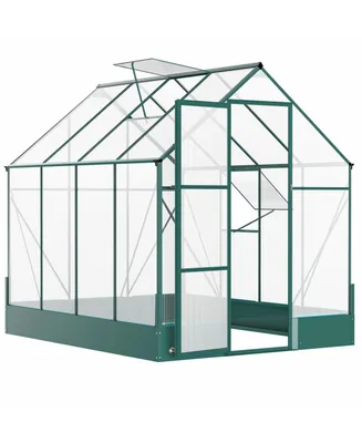 Outsunny 6' x 8' x 7' Walk-in Greenhouse Polycarbonate House with Window/Doors