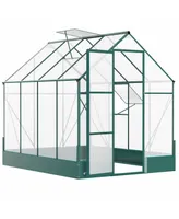 Outsunny 6' x 8' x 7' Walk-in Greenhouse Polycarbonate House with Window/Doors