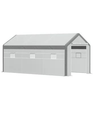 Outsunny Walk-in house with Windows Roll Up Door 20' x 10' x 9',