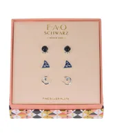 Fao Schwarz Crystal Ball, Sorcerers Hat, Moon and Star Trio Earring Set, 6 Pieces